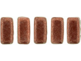 CzechMates Glass 3 x 6mm ColorTrends Saturated Metallic Grenadine 2-Hole Brick Bead Strand
