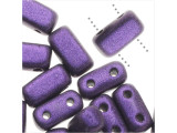 CzechMates Glass, 2-Hole Rectangle Brick Beads 6x3mm, Metallic Purple Suede