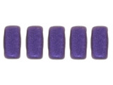 CzechMates Glass, 2-Hole Rectangle Brick Beads 6x3mm, Metallic Purple Suede