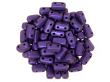 CzechMates Glass, 2-Hole Rectangle Brick Beads 6x3mm, Metallic Purple Suede