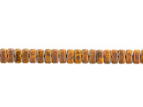 CzechMates Glass 3 x 6mm Sunflower Yellow Copper Picasso 2-Hole Brick Bead Strand