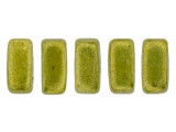 CzechMates Glass 3 x 6mm ColorTrends Saturated Metallic Meadowlark 2-Hole Brick Bead Strand