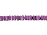 CzechMates Glass 3 x 6mm Pearl Coat Purple Velvet 2-Hole Brick Bead Strand