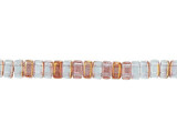 CzechMates Glass 3 x 6mm Pink Luster 1/2 Coat Alexandrite 2-Hole Brick Bead Strand