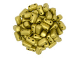 CzechMates Glass 2-Hole Rectangle Brick Beads 6x3mm - Matte Metallic Aztec Gold