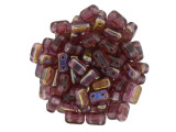 CzechMates Glass 3 x 6mm Twilight Fuchsia 2-Hole Brick Bead Strand