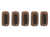 CzechMates Glass 2-Hole Rectangle Brick Beads 6x3mm - Dark Bronze