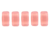 CzechMates Glass 3 x 6mm Milky Pink 2-Hole Brick Bead Strand