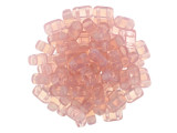 CzechMates Glass 3 x 6mm Milky Pink 2-Hole Brick Bead Strand