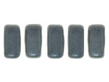 CzechMates Glass 3 x 6mm Matte Hematite 2-Hole Brick Bead Strand
