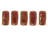 Whether creating stringing projects, bead embroidery, or something else, you'll love these CzechMates Brick Beads. These small, rectangular beads feature two stringing holes, allowing you to add them to multi-strand designs. They look great between strands of seed beads and other two-hole beads. Add these beads to seed bead embroidery projects for added fun. They make a wonderful complement to other CzechMates beads. These beads feature coppery red color. 