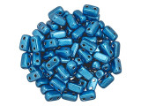 CzechMates Glass 3 x 6mm ColorTrends Saturated Metallic Nebulas Blue 2-Hole Brick Bead (50pc Strand)