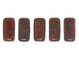 CzechMates Glass 3 x 6mm Umber Copper Picasso 2-Hole Brick Bead Strand