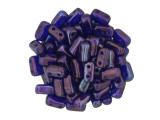 CzechMates Glass 3 x 6mm Cobalt Vega 2-Hole Brick Bead Strand