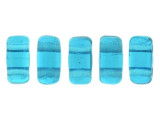 CzechMates Glass 3 x 6mm Teal 2-Hole Brick Bead Strand