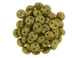 CzechMates Glass 6mm Chartreuse Bronze Picasso 2-Hole Lentil Bead Strand