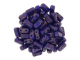 CzechMates Glass 2-Hole Rectangle Brick Beads 6x3mm - Indigo Moon Dust