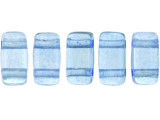 CzechMates Glass 3 x 6mm ColorTrends Transparent Airy Blue 2-Hole Brick Bead Strand