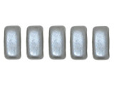 CzechMates Glass 3 x 6mm Pearl Coat Silver 2-Hole Brick Bead Strand