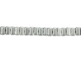 CzechMates Glass 3 x 6mm Pearl Coat Silver 2-Hole Brick Bead Strand