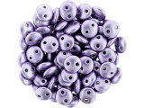 Bring a unique element to your jewelry designs with these CzechMates Lentil beads. These beads feature a puffed disc or lentil shape with two stringing holes. It's a great option for bead weaving, stringing and embroidery. These pressed Czech glass beads are softly rounded, so they won't cut your thread. They are sure to add stability, definition and shape to designs. They feature a soft and delicate lavender color with a metallic gleam. 