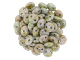 CzechMates Glass 6mm Ultra Luster Opaque Green 2-Hole Lentil Bead Strand