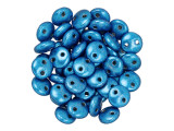 CzechMates Glass 6mm ColorTrends Saturated Metallic Nebulas Blue 2-Hole Lentil Bead (50pc Strand)