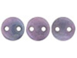 You'll love the colorful elegance of the CzechMates glass 6mm opaque amethyst luster two-hole lentil beads. Available by the strand, these beads feature a puffed disc shape with two stringing holes. It's a great option for bead weaving, stringing and embroidery. These pressed Czech glass beads are softly rounded, so they won't cut your thread. They are sure to add stability, definition and shape to designs. These beads feature soft purple color with a lustrous shine. 