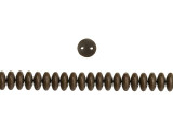 CzechMates Glass 6mm Matte Chocolate Brown 2-Hole Lentil Bead Strand