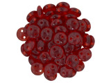 Bring a unique element to your jewelry designs with these CzechMates Lentil beads. These beads feature a puffed disc or lentil shape with two stringing holes. It's a great option for bead weaving, stringing and embroidery. These pressed Czech glass beads are softly rounded, so they won't cut your thread. They are sure to add stability, definition and shape to designs. These beads feature ruby red color. 