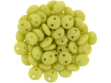 CzechMates Glass 6mm Pacifica Honeydew 2-Hole Lentil Bead Strand