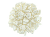 CzechMates 2-Hole Triangle Beads 6mm - Opaque White Luster