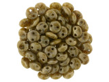 Bring a unique element to your jewelry designs with these CzechMates Lentil beads. These beads feature a puffed disc or lentil shape with two stringing holes. It's a great option for bead weaving, stringing and embroidery. These pressed Czech glass beads are softly rounded, so they won't cut your thread. They are sure to add stability, definition and shape to designs. These beads feature a light brown color with hints of coppery gold and mottled patterns in darker brown. 