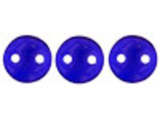 CzechMates Glass 6mm Cobalt 2-Hole Lentil Bead Strand