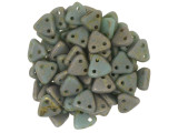 CzechMates Glass 6mm Turquoise with Copper Picasso Two-Hole Triangle Bead Pack, 2.5-Inch Tube