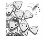 CzechMates 2-Hole Triangle Beads 6mm - Matte Metallic Silver