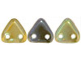 CzechMates Glass 6mm Aquamarine Celsian Two-Hole Triangle Bead Pack 2.5-Inch Tube