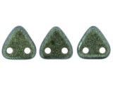 CzechMates 2-Hole Triangle Beads, 6mm, 10 Gram Tube, Polychrome - Aqua Teal