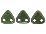 CzechMates 2-Hole Triangle Beads, 6mm, 10 Gram Tube, Polychrome - Olive Mauve