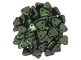 CzechMates 2-Hole Triangle Beads, 6mm, 10 Gram Tube, Polychrome - Olive Mauve