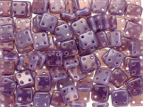 CzechMates Glass 6mm 4-Hole Milky Amethyst QuadraTile Bead 2.5-Inch Tube