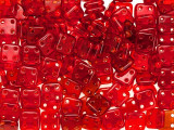 CzechMates Glass 6mm 4-Hole Siam Ruby QuadraTile Bead 2.5-Inch Tube