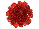 CzechMates Glass 6mm 4-Hole Siam Ruby QuadraTile Bead 2.5-Inch Tube