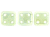 CzechMates Glass 6mm 4-Hole Luster Iris Milky Jonquil QuadraTile Bead 2.5-Inch Tube