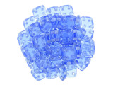 CzechMates Glass 6mm 4-Hole Sapphire QuadraTile Bead 2.5-Inch Tube