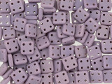 CzechMates Glass 6mm 4-Hole Matte Opaque Purple QuadraTile Bead 2.5-Inch Tube