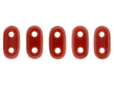 CzechMates Glass 3 x 6mm 2-Hole Opaque Red Bar Bead 2.5-Inch Tube