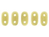 CzechMates Glass 3 x 6mm 2-Hole Sueded Gold Opaque Lt Beige Bar Bead 2.5-Inch Tube
