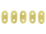 CzechMates Glass 3 x 6mm 2-Hole Sueded Gold Opaque Lt Beige Bar Bead 2.5-Inch Tube