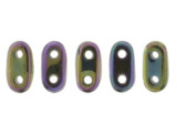 CzechMates Glass, 2-Hole Bar Beads 6x2mm, Purple Iris